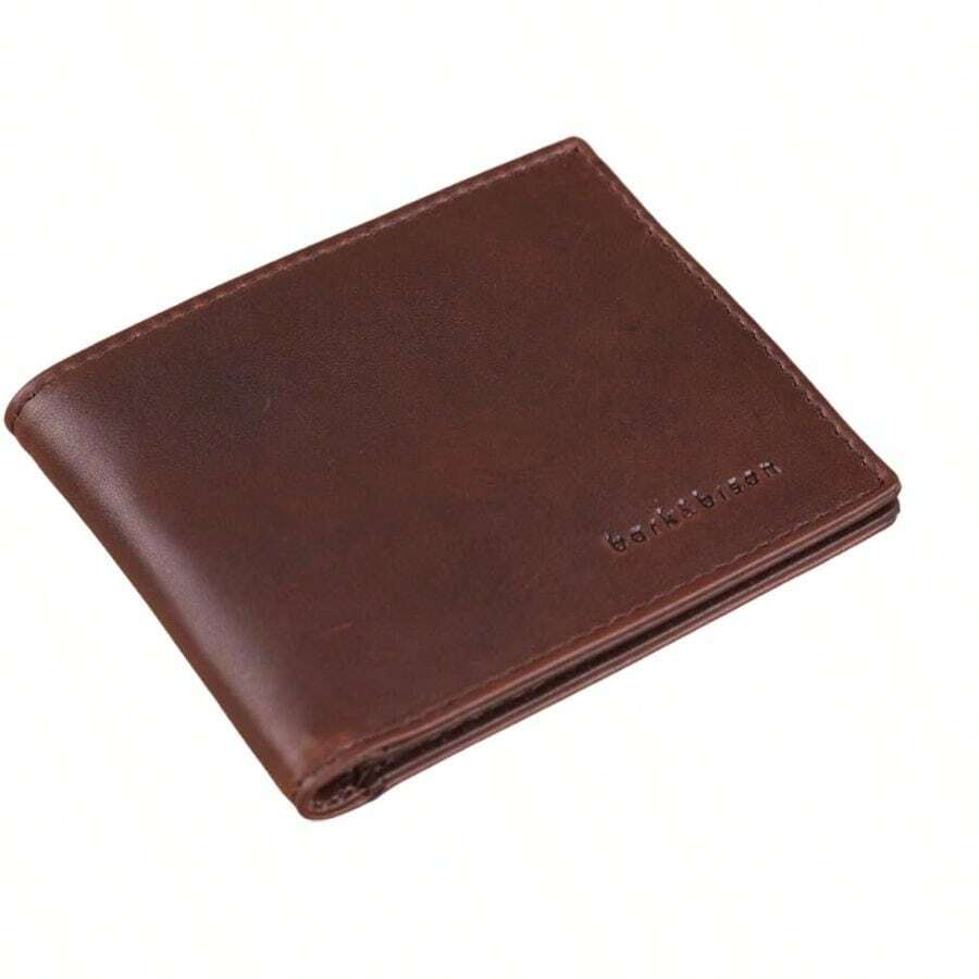 Amp Bison Handstitched Full Grain Leather Wallet, Bifold Wallet Amp Travel Accessories, Modern Luggage Amp Travel Essent... - Brown - View 1