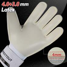 4mm Latex Goalkeeper Gloves With Finger Protection, Breathable Football Goalkeeper Gloves - Black and White - View 5