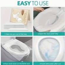 Disposable Toilet Seat Covers, Portable & Dissolvable Toilet Seat Liners For Travel & Hotel Use