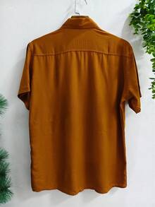 Plain Shirt. Fabric: 100% Viscose. Shrinks A Little. - 鏽棕色 - 查看 2
