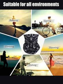 5pcs Crocodile Face Mask Outdoor Neck Gaiter Headband Bandana Buffs Multifunctional Headwear Sweatband, Large Handkerchief, Neck Tie, Headscarf, Balaclava Neck Warmer - Multicolor - View 5