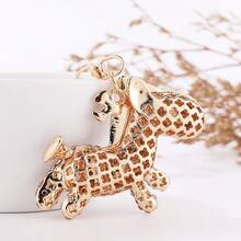 1pc Casual Personalized Alloy Rhinestone Rainbow Zebra Keychain, Cute Mini Horse Metal Bag Charm, Small Gift - Zebra - View 4