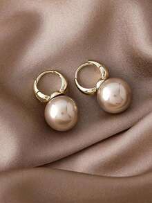 1对时尚甜美OL风珍珠个性化耳环（女士款） - 白色 - 查看 5