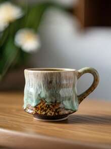 1pc 290ml Kiln-Fired Ceramic Coffee Mug, Suitable For Home Use As Water Cup, Breakfast Cup, Milk Cup, Graduation Party Cup, Romantic Couple Cup - Multicolor - View 9