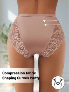 QUASTI 3件套女士蕾丝印花舒适透气内衣，理想的礼物之选 - 彩色 - 查看 4