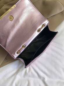 Women's Fashionable Minimalist Velvet Embroidered Chain Shoulder Bag For Daily Use - Pink - View 9