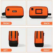 Small Tool Bag, Multipurpose Zippered Tool Pouch Bag With Dual Compartment, 26 X 8 X 16 Cm Portable Tool Storage ... - Orange26x8x16 - View 3