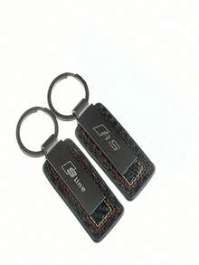 适用于奥迪 RS Sline A4 A5 A3 A6 S5 S6 SQ5 SQ7 Q5 Q7 S4 S5 S6 R8 TT TTS 的真皮汽车标志钥匙扣，汽车钥匙链挂件 - RS - 查看 3