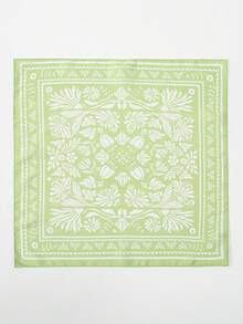 1pc Bandana Scarf With Abstract Leaf Print, Versatile Shawl/Headband/Neck Scarf For Women - Multicolor - View 2