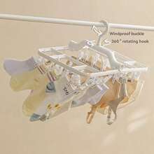 1 Pc Multifunctional Folding Clothes Drying Rack With 20/32 Clothespins,Windproof Folding Clothes Drying Rack,Small Drying Rack,Plastic Hanging Clothes Drying Rack,Suitable Fo Underwear,Towels, Baby Clothes,Hats,Scarves,Socks, Bras,Pants, Diapers - Multicolor - View 8