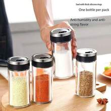 1pc Glass Seasoning Bottle, Rotating Multi-Hole Lid Sealed Jar, Spice Shaker, Pepper Grinder, Kitchen Supplies - Multicolor - View 3