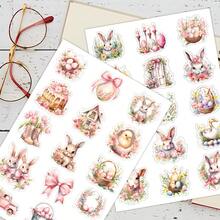 30pcs/2sheets Easter Bunny & Egg Stickers - Assorted Cute Rabbit, Chick & Spring Florals Self-Adhesive Decals For Scrapbooking, Journals, Laptop & Gift Decorations, Easter Gifts - Multicolor - View 6