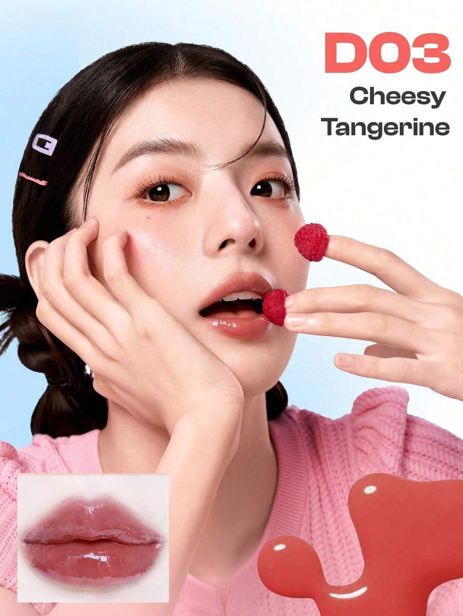 COLORKEY丰盈亮泽唇釉，高光泽镜面妆效，唇膏，多用途，腮红，防止嘴唇干燥皲裂，保湿唇釉，高光泽，高显色度，持久不脱妆，可用于脸颊、嘴唇和眼部，品牌美妆彩妆，面部彩绘化妆品，适合女性和女孩，春夏完美之选，Y2K时尚潮流，适合90年代妆容，生日母亲节礼物，派对必备，最佳颜色