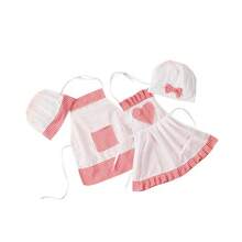 Newborn Photography Props - Chef Apron & Hat Set, Striped Chef Hat, Maid Costume Set - Multicolor - View 1