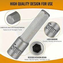 23 piezas Juego de llaves de tuerca y brocas, vástago hexagonal de 1/4", Sockets de tuerca de acero CRV de 5-13mm, adecuado para herramientas eléctricas - Multicolor - Ver 6