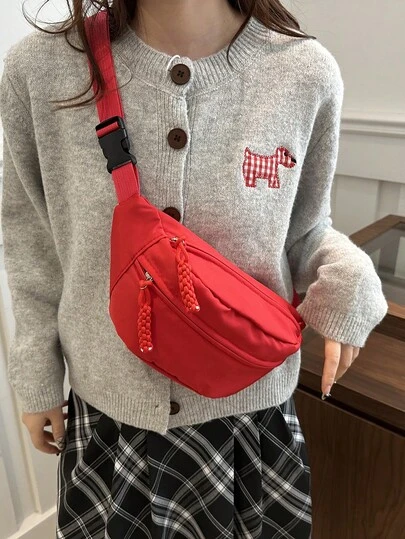 Nylon High Capacity Chest Bag/Waist Bag, Unisex Suitable For Daily, Sports, Running, Travel, Casual Use, Minimalist & Fashionable Women Waist Pack