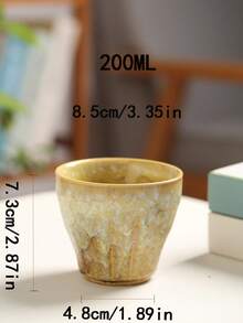1pc 290ml Kiln-Fired Ceramic Coffee Mug, Suitable For Home Use As Water Cup, Breakfast Cup, Milk Cup, Graduation Party Cup, Romantic Couple Cup - Multicolor - View 2