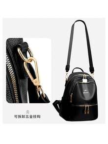 Women's Backpack Synthetic Leather With Shoulder Strap Elegant Kangaroo Ride - màu đen - Xem 6