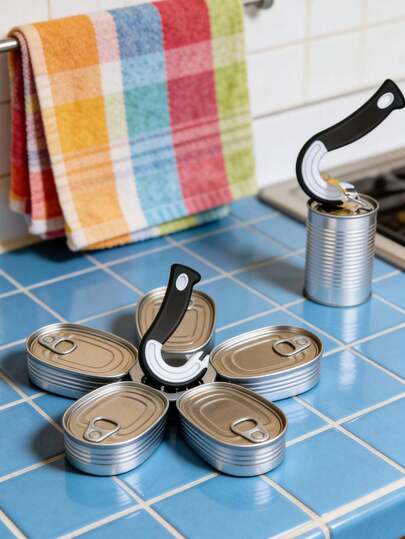 1/2Pcs Easy-Grip Hook Can Opener Perfect For Home & RV Kitchens Can Opener, Claw Shaped Bottle Opener, Essential Can Opener For Household Kitchen, Essential Tool For Opening Cans, Plastic Soda Can Pull Tab Bottle Opener Tool, Hook Shaped Can Opener ﻿