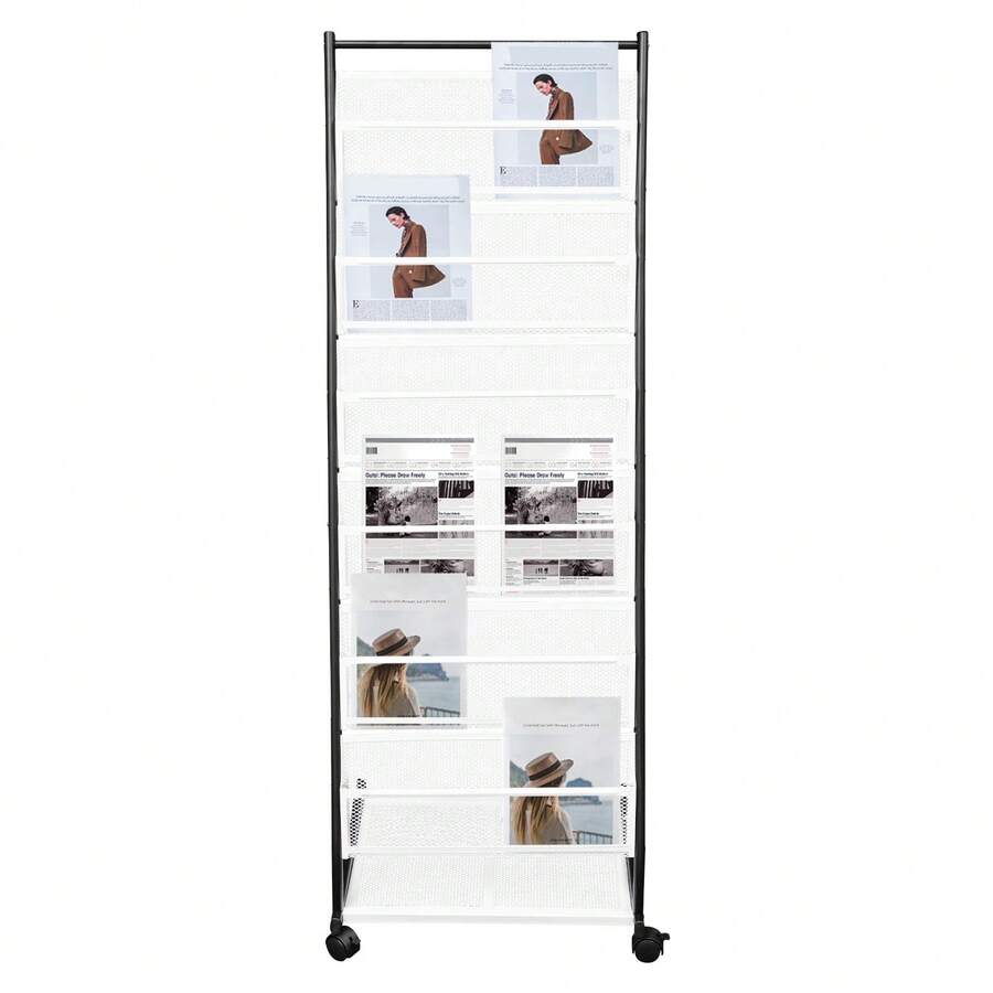 YUNRUX Magazine Rack - Black and White - View 1