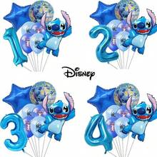 8入 Lilo & Stitch 數位氣球套組，純藍色調清新舒暢，適合生日派對與主題聚會 - 彩色 - 查看 1