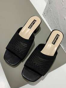 新款夏季韩版单带时尚女凉鞋 - 黑色 - 查看 2