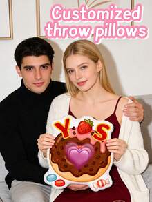 [Customized Product] 1pc Personalized Photo Pillow - 3D Printed Realistic Face And Body Design, Soft Home Decor Pillow, Ideal Gift For Family, Friends And Yourself, Christmas Gift, Thanksgiving Gift, Fall Decor - Multicolor - View 17