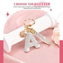 Móc khóa chữ cái đầu tiên dành cho nữ và bé gái, móc khóa lấp lánh dễ thương dùng cho chìa khóa xe hơi, dây đeo và túi xách, món quà hoàn hảo cho mẹ, bố, lễ tốt nghiệp và giáo viên. - Bạc - Xem 3