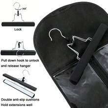 1set Hair Extension Holder, Extra Long Wig Storage Bag With Hanger For Multiple Wigs Hairpieces, Portable Wig Bags Storage Style Hair Travel Hair Extensions Bag - 60cm - View 8