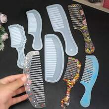 1 pieza Molde de resina epoxi DIY, molde de silicona para peine de resina cristalina, molde de resina hecho a mano DIY casero para peine de resina - Blanco - Ver 1