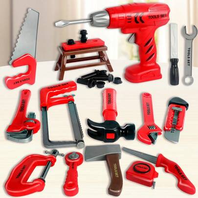 1 Set Kids Pretend Play Repair Tool Toys, Simulated Maintenance Tools, Role Play Construction Site, Improve Children's Hands-On Ability, Children's Festival Gift