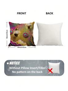 2个开斋节快乐枕套，开斋节装饰枕套，适用于家居、房间、卧室、客厅、派对、节日装饰（不含枕芯） - 彩色 - 查看 6