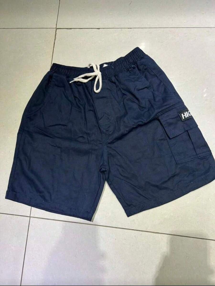 Cargo Shorts With Elastic Waistband, Direct From The Factory. - 藏蓝色 - 查看 1