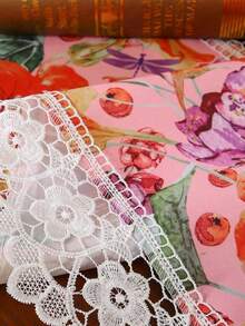 HXARTMIS 1pc Watercolor Floral & Butterfly Print Table Runner, Seasonal Home, Dining Table, Kitchen, Fireplace Decor, Indoor/Outdoor, Wedding/Party Decoration, Mother's Day, Valentine's Day Gift, Multiple Sizes Available - Color - View 3