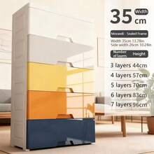 1个现代多功能塑料储物柜，长方形，白色 - 非常适合存放玩具、衣物和家居用品，玩具收纳|时尚储物柜|塑料材质，玩具收纳整理架，床底收纳 - 彩色 - 查看 14