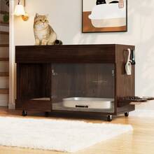 Cat Litter Box Enclosures - Brown - View 7