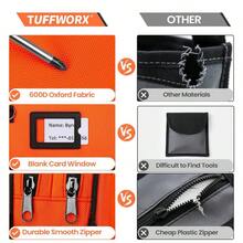 Small Tool Bag, Multipurpose Zippered Tool Pouch Bag With Dual Compartment, 26 X 8 X 16 Cm Portable Tool Storage ... - Orange26x8x16 - View 6