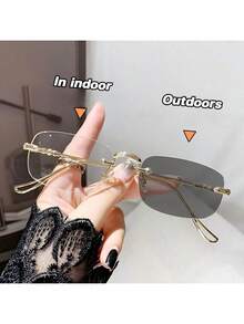 新款轻便欧美风时尚女式眼镜，适合秋冬季、商务休闲、夏季海滩度假、户外活动和旅行。 - 灰色 - 查看 12