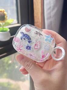 适用于 2/1/3、 4、 Pro 3 和 Pro 2 的无线蓝牙耳机保护套，TPU 材质，海洋动物造型，带钥匙扣 - 彩色 - 查看 4