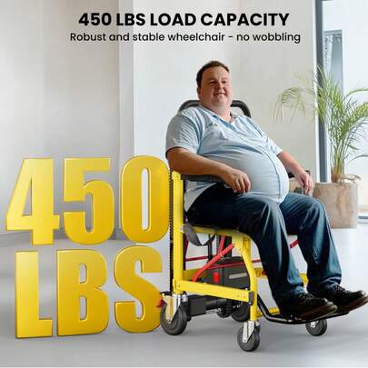 Stair Climbing Chair Foldable Emergency Stair Lift Wheelchair Battery Operated Elderly Disabled 440 Lbs Load 120W