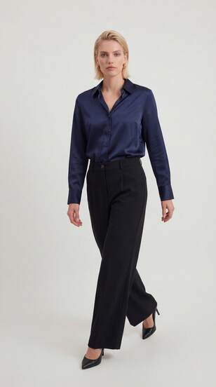 Classic Wide-Leg And Elegant Black Trousers
