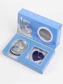 神秘牡蛎珍珠礼盒套装，珍珠项链DIY套件，珍珠吊坠盒，水晶吊坠，配20英寸/50.8厘米链子，送给女性和女孩的惊喜圣诞礼物 - 彩色 - 查看 6