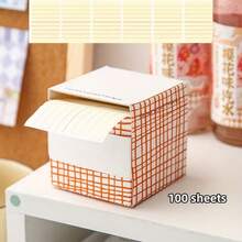 100pcs/Box Minimalist Pull-Out Scroll Sticky Notes, Striped Removable Memo Pad, Suitable For Students, Teachers, Office, School, Home - Labels, Memos, Notebooks, Diaries, Planners, Fridge, Cabinets, Office Supplies, School Supplies, Stationery, Classroom, Back To School Gifts - Multicolor - View 10