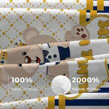 1pc Crown & Teddy Bear Theme Blanket, Customizable With Personal Name, Fresh & Soft Style - Machine Washable, Polyester Fabric, All-Season & All-Weather Use, Modern Digital Printed Multi-Purpose Blanket For Sofa, Bed, Car, Tea Room, Bedroom, Bathroom, Living Room, Dining Room, Office, Etc. - Multicolor - View 11