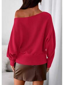 Shein Women S Fall Clothing 2026.Women Off Shoulder Sweater 2026 Fall Long Batwing Sleeve Knit Pullover ...