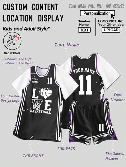 2pcs/Set Personalized Football Jersey - Customizable Team Name, Number And Logo Printed Short Sleeve T-Shirt + Shorts Training Sports Set, Fashionable Casual, Suitable As Gift, Stylish, Casual, Minimalist, Personalized, Men's Basic/Streetwear, Suitable For Birthday, Holiday, School/Match, Spring/Summer Sports/Climbing Occasions