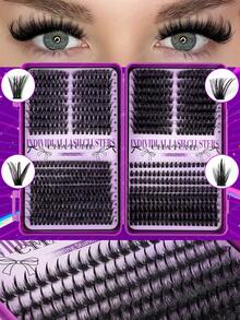 528/544/608 Styles False Eyelash Clusters, Density From 10D To 100D, Mixed Styles Available, 10-18mm Length D-Curl Voluminous, Ultra-Light & Soft, Suitable For Natural Makeup DIY. Set Includes Lash Clusters, Tweezers, Lash Glue, Lash Brush, 2026 Limited Edition - Multicolor - View 13
