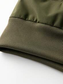 男士春秋季外套，全拉链设计，翻领，罗纹袖口和下摆，休闲外套，适合日常、通勤、周末穿着。 - 軍綠色 - 查看 9