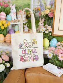 Personalized Easter Bunny Snack Bag, Customized Easter Gift Bag, Easter Egg Hunt Gift, Easter Gift Bag, Easter Bunny Bag, Easter Egg Hunt Team, Easter Egg Hunt Bag, Children Easter Gift Bag - Multicolor - View 5