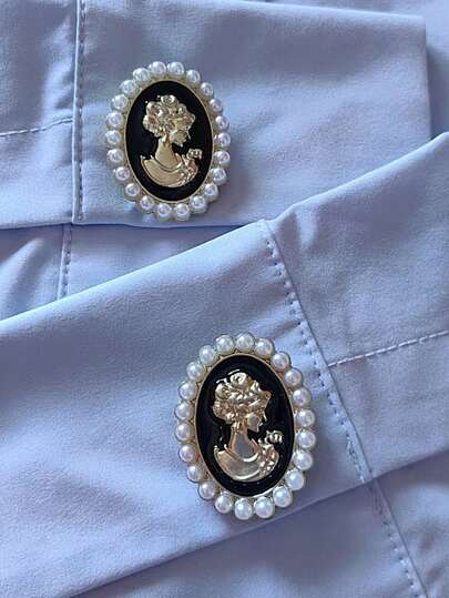 Bộ khuy áo họa tiết hình học trang nhã (1/2 chiếc), bộ khuy áo sơ mi, bộ khuy cài áo, bộ khuy măng sét pha lê thời trang, thích hợp để trang trí veston và váy cưới.